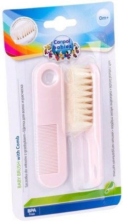 Canpol Babies Szczotka + Grzebień Dla Dzieci 2/424 Pink