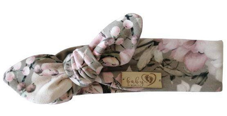 Baby In World Opaska Niemowlęca Grey Roses  3-6 m