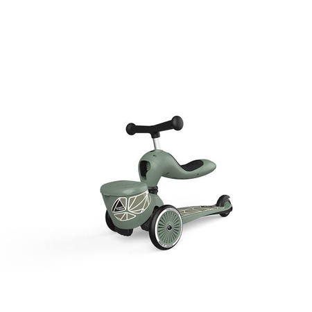Scootandride Highwaykick 1 Lifestyle 2w1 Jeżdzik i Hulajnoga Trójkołowa z Zamykanym Schowkiem 1-5 lat Green Lines