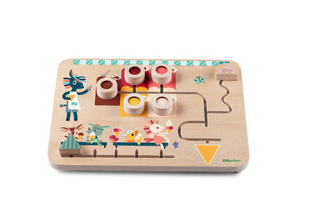 Lilliputiens Drewniana Tablica Labirynt Sensoryczny Lodziarnia 18 m+