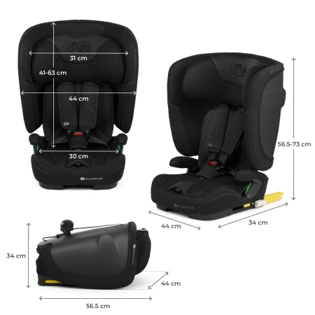 Kinderkraft FIX2GO Fotelik Samochodowy 9-36 kg Czarny