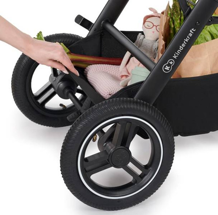 Kinderkraft B-Tour Wózek Głęboko-Spacerowy + Fotelik 0-13 kg Zestaw 3w1 Dark Grey