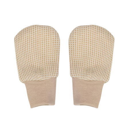 Lodger Rękawiczki niedrapki dla noworodków bawełniane beżowe Ciumbelle Ivory