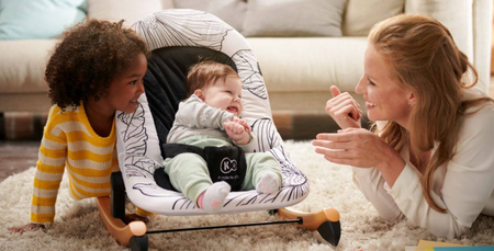 [OUTLET] Kinderkraft Finio Leżaczek/Bujaczek White Oiled