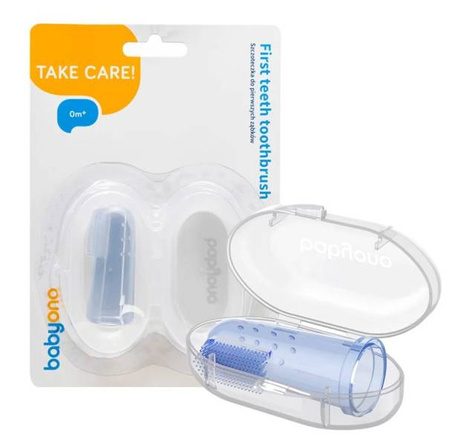 Babyono Szczoteczka do Zębów dla Niemowląt na Palec 723/02 Niebieska