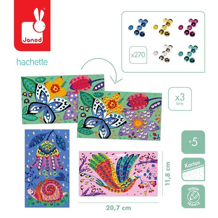 Janod Zestaw kreatywny Urokliwe cekiny Cudowny ogród 5+