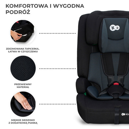 Kinderkraft Safety Fix 2 I-Size Fotelik Samochodowy 9-36 kg Czarny