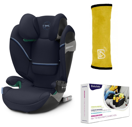 Cybex Solution S2 I-Fix Fotelik Samochodowy 15-50 kg Ocean Blue + BabySafe Organizer + Babysafe Nakładka Na Pas