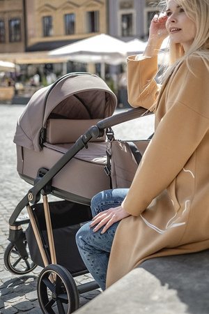 Roan Ivi 2.0 Vintage Wózek Głęboko-Spacerowy Sicilian Olive + Cybex Aton B2 i-Size Fotelik Samochodowy 0-13kg + Baza One Volcano Black	