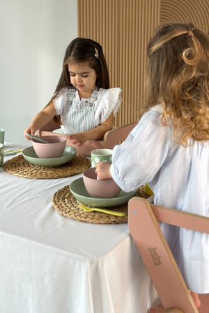 Baby Wood Kitchen Helper Składany Różowy