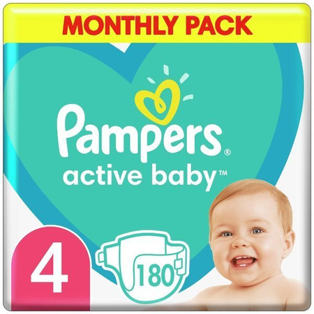 Pampers Active Baby Rozmiar 4 Zapas Na Cały Miesiąc 180 sztuk