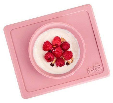 EZPZ Silikonowa Miseczka z Podkładką 2w1 Mini Bowl Pastelowy Róż