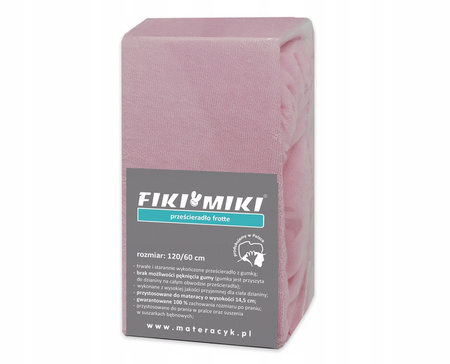 Fiki Miki Frotta Prześcieradło 120/60 różowe