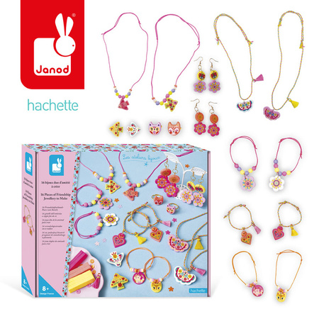Janod Zestaw kreatywny do tworzenia biżuterii dla przyjaciółek Klejnoty przyjaźni 8+