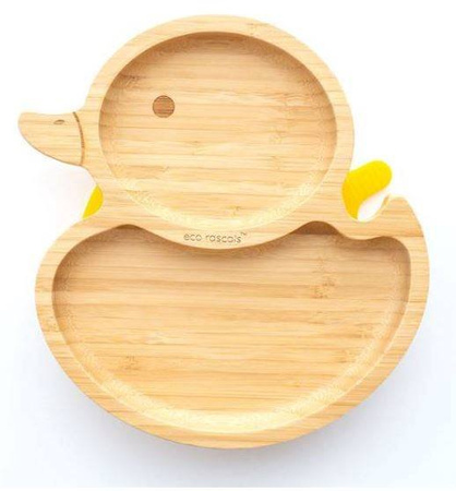 Ecorascals Miseczka Bambusowa Kaczuszka z Przyssawką Żółty