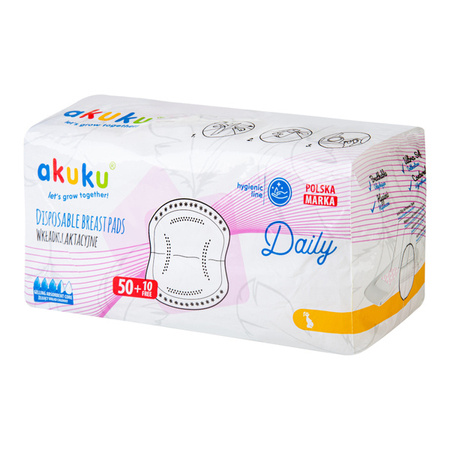 Akuku Wkładki Laktacyjne Daily 50szt + 10 Gratis