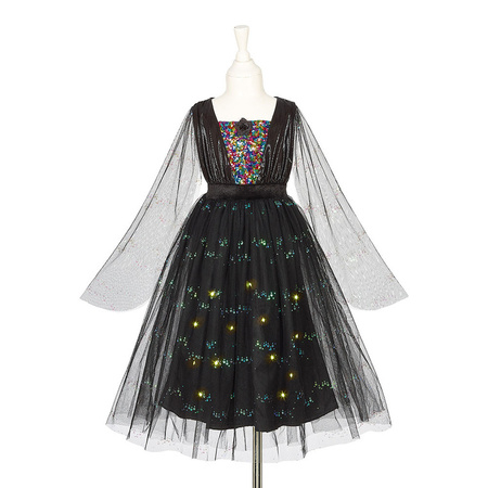Souza! Kostium sukienka tiulowa z cekinami i lampkami LED czarownica Agatha 3-4 lata