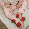 Eevi Legginsy Druk Koralowe w Truskawki 86cm