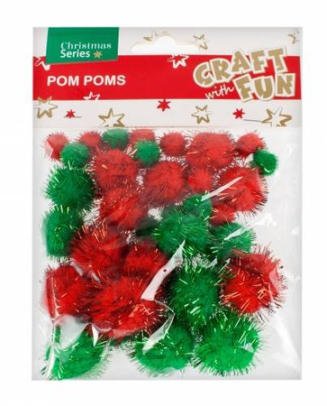 Craft With Fun Ozdoba Pompon 35szt