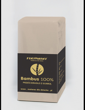 Fiki Miki Prześcieradło Bambusowe Beżowe 35x75