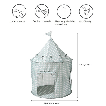 3 Sprouts Namiot Dla Dzieci Gingham Blue