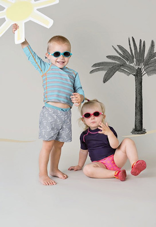 Lassig, Koszulka do pływania z długim rękawem Striped aqua, UV 50+