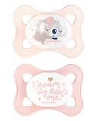 Canpol babies Smoczek silikonowy 0-2m symetryczny MINI 2szt. Pink