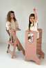 Baby Wood Kitchen Helper Składany Różowy