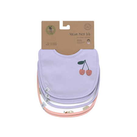 Lassig Zestaw śliniaków bawełnianych 5szt. 3m+ Happy Fruits Cherry