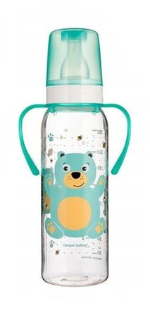 Canpol Babies Butelka 250 Ml Dekorowana + Uchwyt  (Bpa 0%) Kolekcja Wesołe Zwierzaki