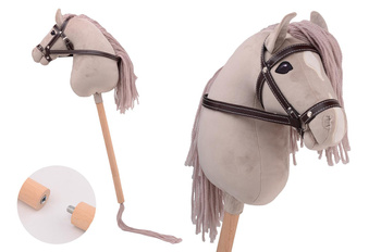 Holly Hobby Horse  koń DELUXE na kiju 80cm Beige