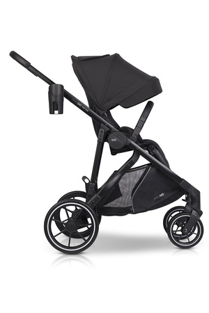 Easy Go Duoflex Wózek Głęboko-Spacerowy Bliźniaczy Rok po Roku Ebony Black 2 Siedziska 2 Gondole