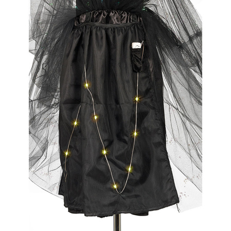 Souza! Kostium sukienka tiulowa z cekinami i lampkami LED czarownica Agatha 3-4 lata