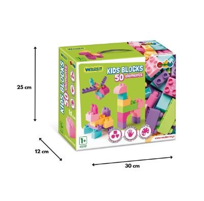 Wader Kids Blocks klocki różowo-fioletowe 50el