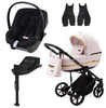 Adamex Rimini Wózek Głęboko-Spacerowy 2w1 RI-101-TIP + Cybex Aton B2 i-Size Fotelik 0-13kg + Baza + Adaptery