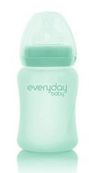 Everyday Baby, Szklana butelka ze smoczkiem S, 150 ml Miętowy