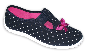 Zetpol Tenisówki Kapcie Dziewczęce Jagoda Granatowe Kropki Rozmiar 26