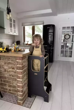 Baby Wood Slim M Kitchen Helper Czarny 