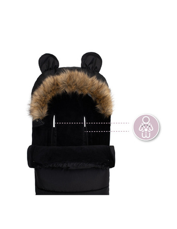 MoMi Śpiworek do Wózka Czarny 