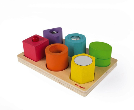 Janod Układanka drewniana sensoryczna "Kształty i dźwięki"