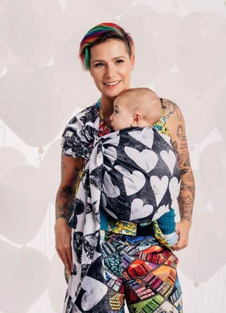 LennyLamb Żakardowa Chusta Kółkowa o Noszenia Dzieci Lovka Klasyczna r.S  100% Bawełna