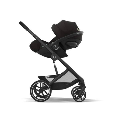 Cybex Balios S Lux 2.0 Wózek Głęboko-Spacerowy Moon Black / Ocean Blue + Cybex Aton B2 i-Size Fotelik Samochodowy 0-13kg + Baza One Volcano Black