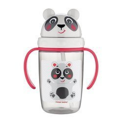Canpol Babies Kubek Z Rurką Silikonową 400ml Hello Little 56/500_bei Beżowy