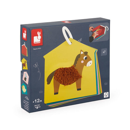 Janod Karty sensoryczne Farma 7 elementów 12 m+