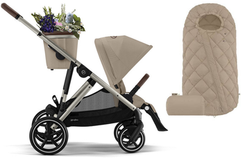 Cybex Gazelle S Wózek Spacerowy Rama Taupe Almond Beige + Cybex Śpiworek Snogga 2 Gratis