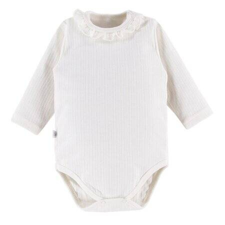 Eevi Body z Długim Rękawem Niemowlęce dla Dziewczynki Ceremony Ecru 80cm