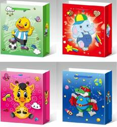 W&K Torebki Na Prezenty Dla Dzieci Kolorowe 26x32cm Mix Wzorów