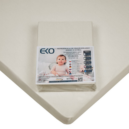 EKO Nieprzemakalne Prześcieradło Jersey Ecru 70x140