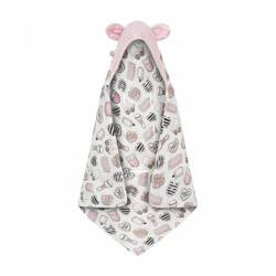 Bonjour Cherie Bambusowy Kocyk do Fotelika Orchidea z Minky Sepia Rose 90x90 cm  Baby Shower