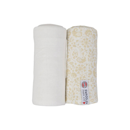 Lodger Wielofunkcyjne muślinowe otulacze Zestaw 2 szt. 120 x 120 cm Flower Tribe Cloud Dancer